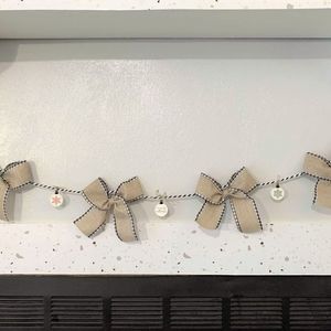 Handmade Plaid Ribbon & Ornament Garland